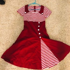 ♥️ 🍒 HOST PICK 🍒 ♥️ 1950s Sailor Red Swingdress